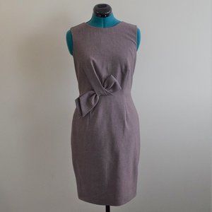 Gray Bow Sheath Dress Sleeveless